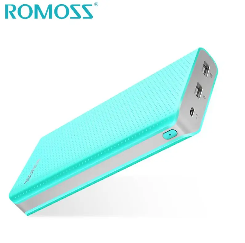 ROMOSS power bank 20000mAh Sense6 светодиодный резервный аккумулятор 18650 power Bank Box Внешнее зарядное устройство для телефона со скрытым светодиодный - Цвет: Blue