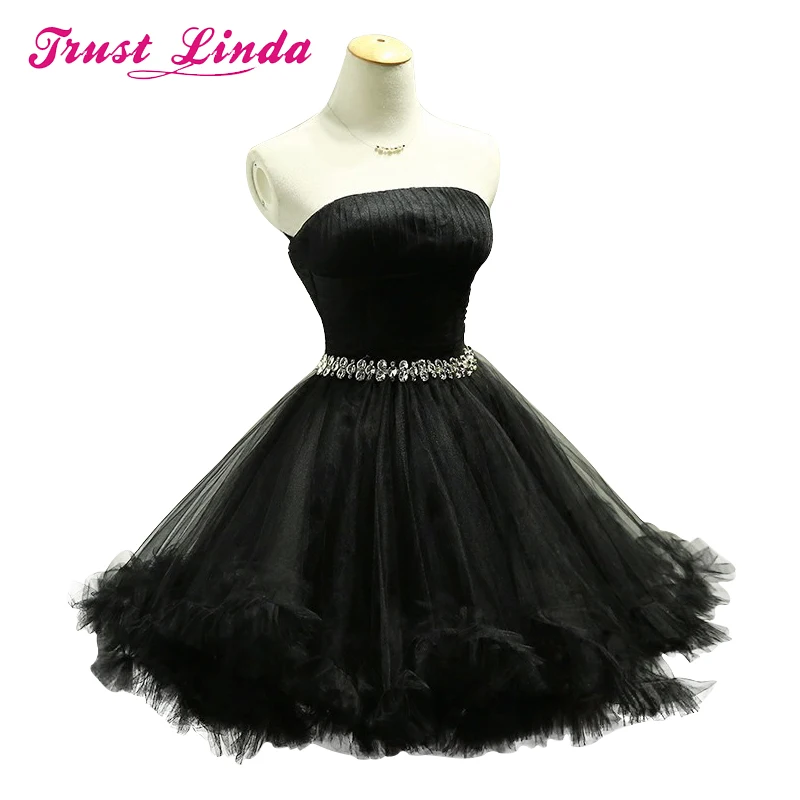 black knee length bridesmaid dress