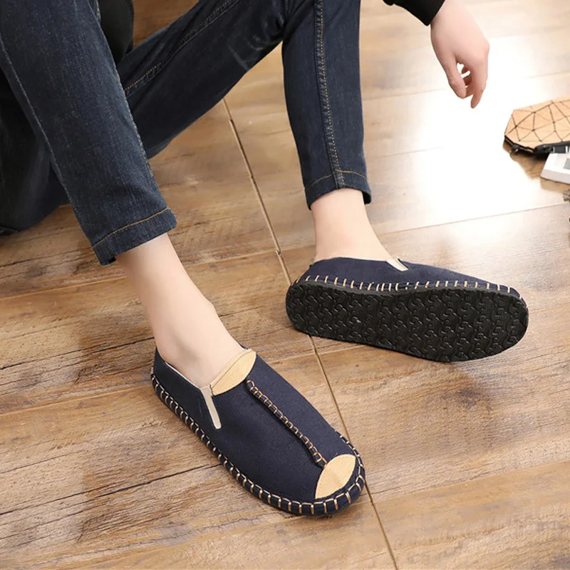 

Mens Espadrilles Solid Slip on Summer Shoes Men Loafers 2019 Breathable Canvas Men Shoes Fashion Sneakers Mens Trainers