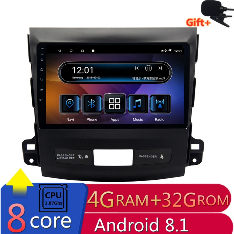 

9" 4G RAM 8 cores Android Car DVD GPS Navigation For Mitsubishi Outlander 2006 2007-2011 2012 audio stereo car radio headunit
