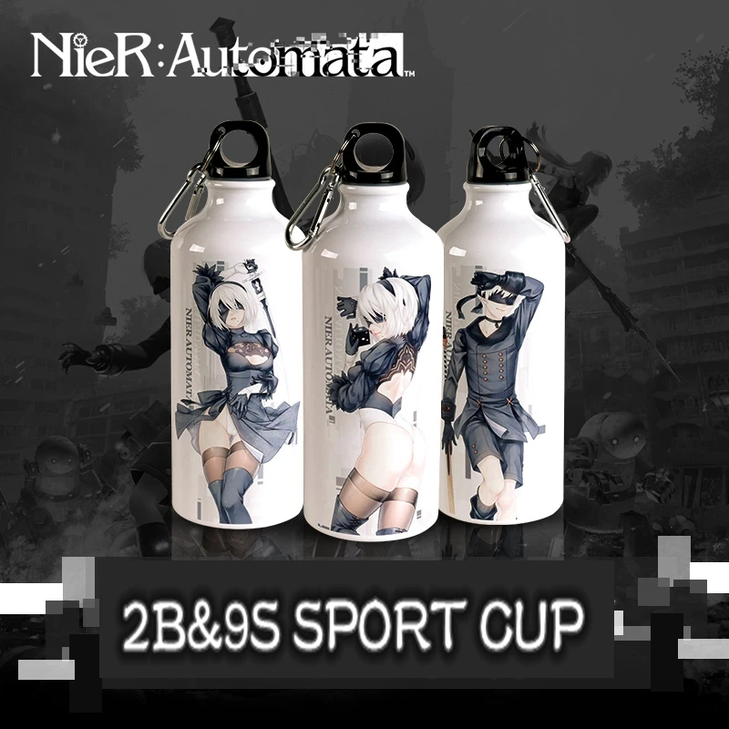

Anime JK Game NieR:Automata YoRHa No.2 Type B 2B No. 9 Type S 9S Cosplay Sport Cup Daily Drink Bottle 600ml Portable Gift