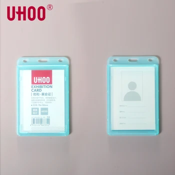 

UHOO Card Vertical Large Size PP Transparent ID Card Holder Name Badge Holder 6020 Id Holder Vertical Exhibition
