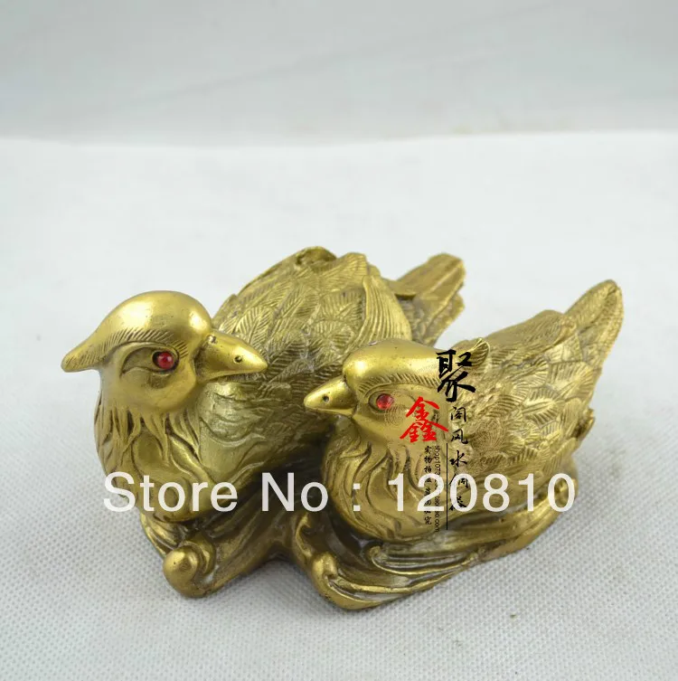 Copper mandarin ducks feng shui ornaments wedding gifts to help