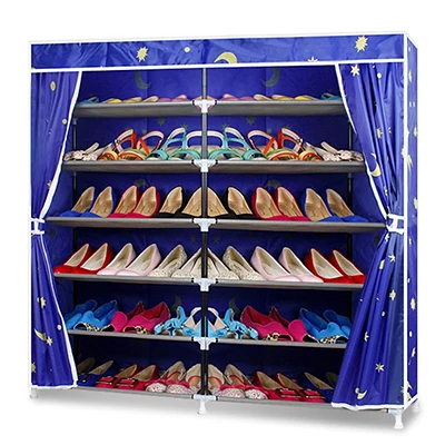 Модные хрустальные люстры свет современный простой Ткань Оксфорд двойные ряды обуви Полка для украшения обуви Органайзер обувь стеллаж для хранения обуви шкаф, домашняя мебель - Цвет: HH342400CS1