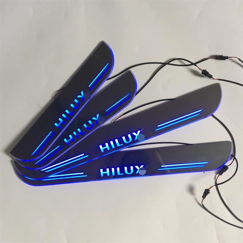 

LED DOOR SILL PLATE LIGHTS moving door scuff Nerf Bars Running Boards entry guards covers for HILUX VIGO REVO 2015-2017 PLATE