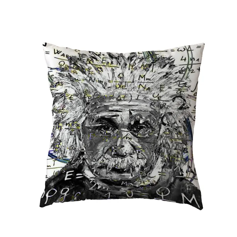 Ученый Эйнштейна наволочка из полиэстера «ПИЧ-скин» мультипликационным мотивом для домашнего использования Спальня диван гостиной комнаты; декор принт наволочка - Цвет: 8