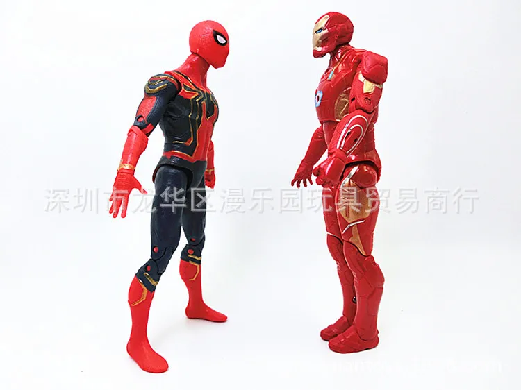 Avengers 3 Infinity War Thanos Iron Spider Figure Spiderman Hulk Black Panther Iron Man Action Figure Toys For Children 16-18CM