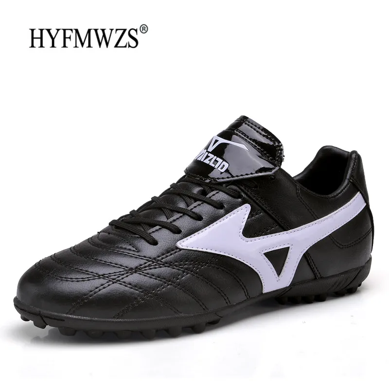 HYFMWZS Новинка Chuteira Futebol сверхтонкие кроссовки мужские футбольные бутсы Детская футбольная обувь противоскользящие футбольные бутсы для мальчиков - Цвет: Black