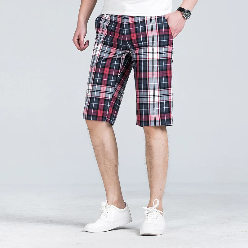 Jbersee летние мужские шорты Уличная Повседневная шорты клетчатые хлопковые мужские Шорты повседневные пляжные шорты мужские большие размеры 29-36
