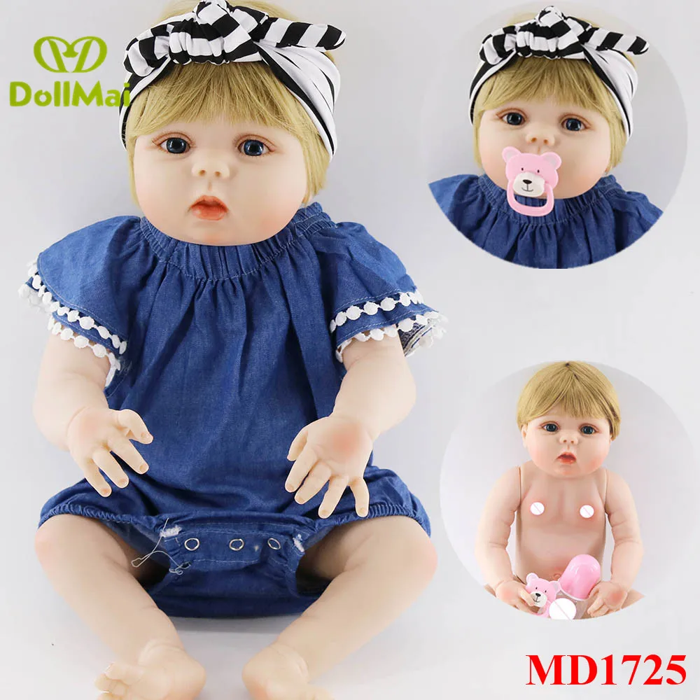 

23" Full Silicone Reborn Girl Baby Doll Toy Lifelike handmade model dolls infant dolls baby Child play house bonecas for sale