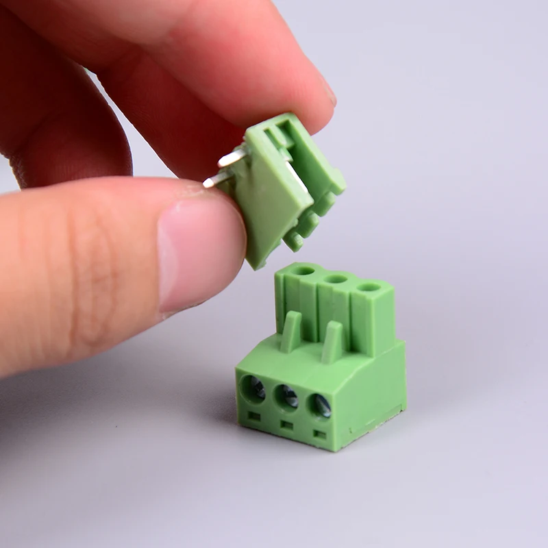 NEW Hot Sale 10Pcs 5.08mm Pitch KF2EDGK KF-3P 3PIN Right Angle Plug-in Terminal Contor