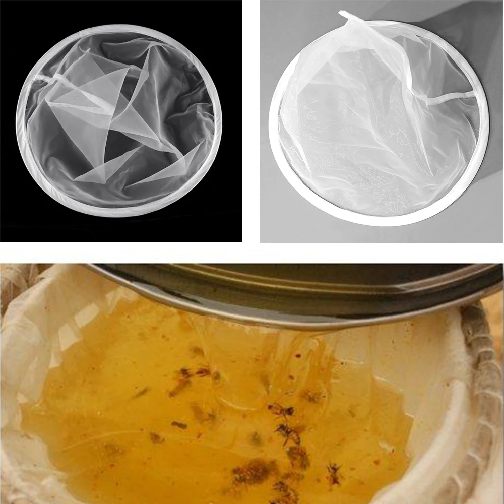

Nylon Knitted White Purifier Single Layer Impurity Filtration Honey Filter Cone-shape Sieve Mesh Strainer Apiary Equipment