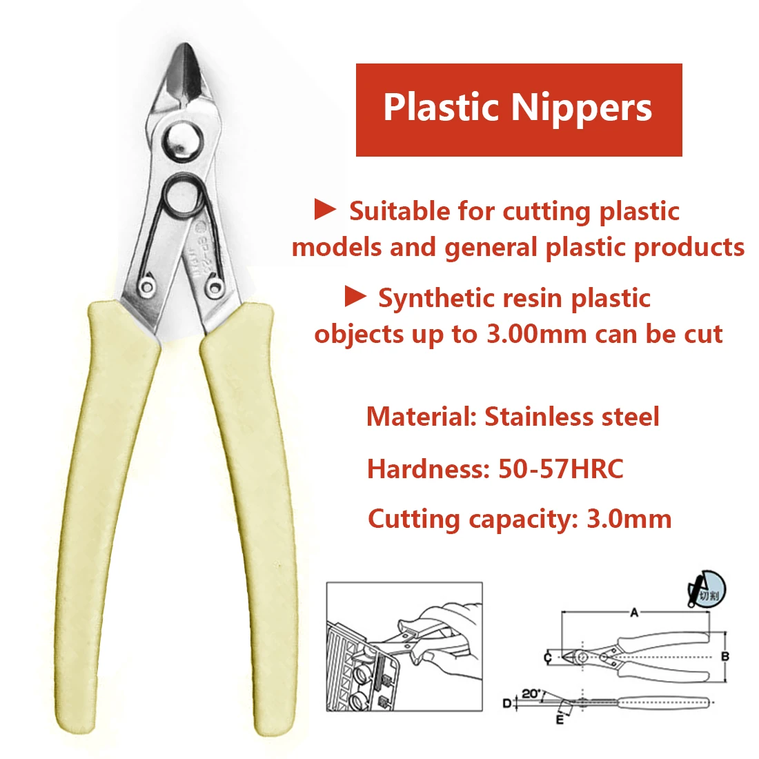 

Metal Puzzle Modeling Work Side Cutting Hand Tool Japan Style Electrical Wire Cable Cutters Mini Nose Cutting Nipper Plier