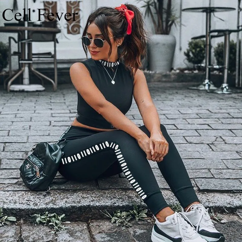 

2019 Women's Tracksuit Tights Sportswear Fitness Yoga Suit Sport Set For Female Gym Vest Workout Two Piece Leggings Crop Tops