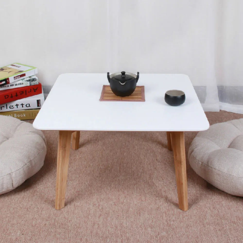 Natural bamboo and wind floating window tatami square table Japanese multi-function coffee table LM1221954