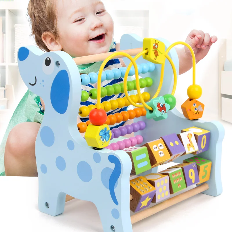 Comprar Juguetes de matemáticas Montessori de Madera Juguetes de ábaco multifunción alrededor de cuentas Aprendizaje Temprano ayuda de enseñanza juguetes educativos para niños regalo