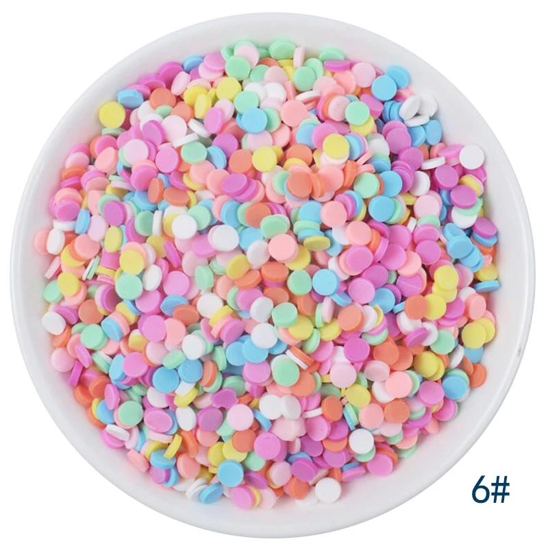 50g/lot Cute Hot Selling Clay Sprinkles, Colorful Heart Five Star Bow Candy Sprinkles for Crafts Making Slimediy