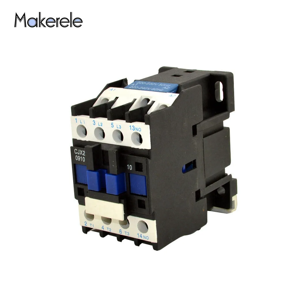 

380V 220V 110V 36V 24V 50/60Hz 3P+1NO Normal Open Din Rail Household Ac Modular Contactor CJX2-0910 LC1 9A Coil Voltage