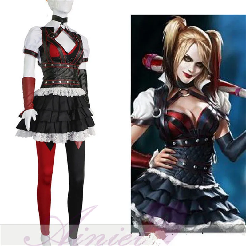 Костюм Бэтмена Аркхема для косплея Харли Куинн Рождественский наряд платье