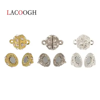 

10pcs/lot 8/10/12mm Crystal Strong Magnetic Clasps For Necklace Bracelet Gold Color End Clasps Connectors For DIY Jewelry Making