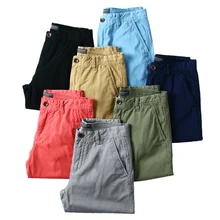 Летние Новые повседневные х/Б мужские шорты Sim Solid 7 цветов длиной до колена 28-38