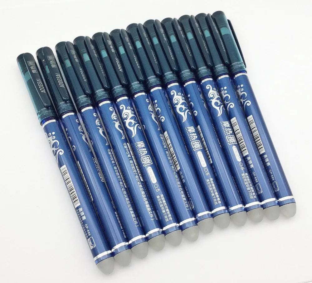 

12 Pcs/Set Friction Erasable Pens Unisex Pens W/Bonus 3 PCS Erasable Refills Unisex 0.5 Gel Pen School Office Stationery