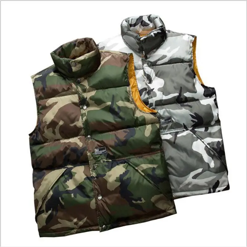 

2018 Special Offer Limited Colete Masculino Tactical Vest Winter Stand Collar Camouflage Cotton Vest Men's Coat Handsome Warm