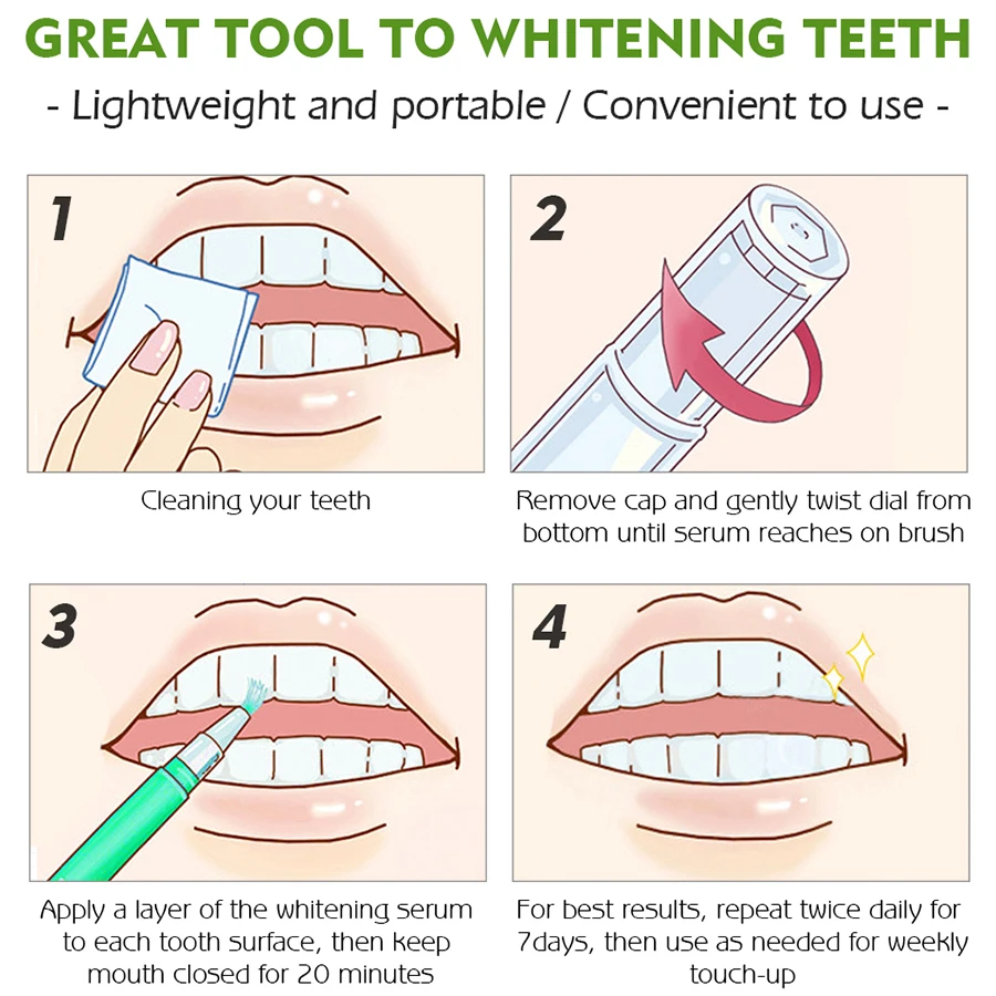 VIBRANT GLAMOUR Teeth Whitening Pen Cleaning Serum Remove Plaque Stains Protect Oral Hygiene Nursing Teeth Whitenning Toothpaste