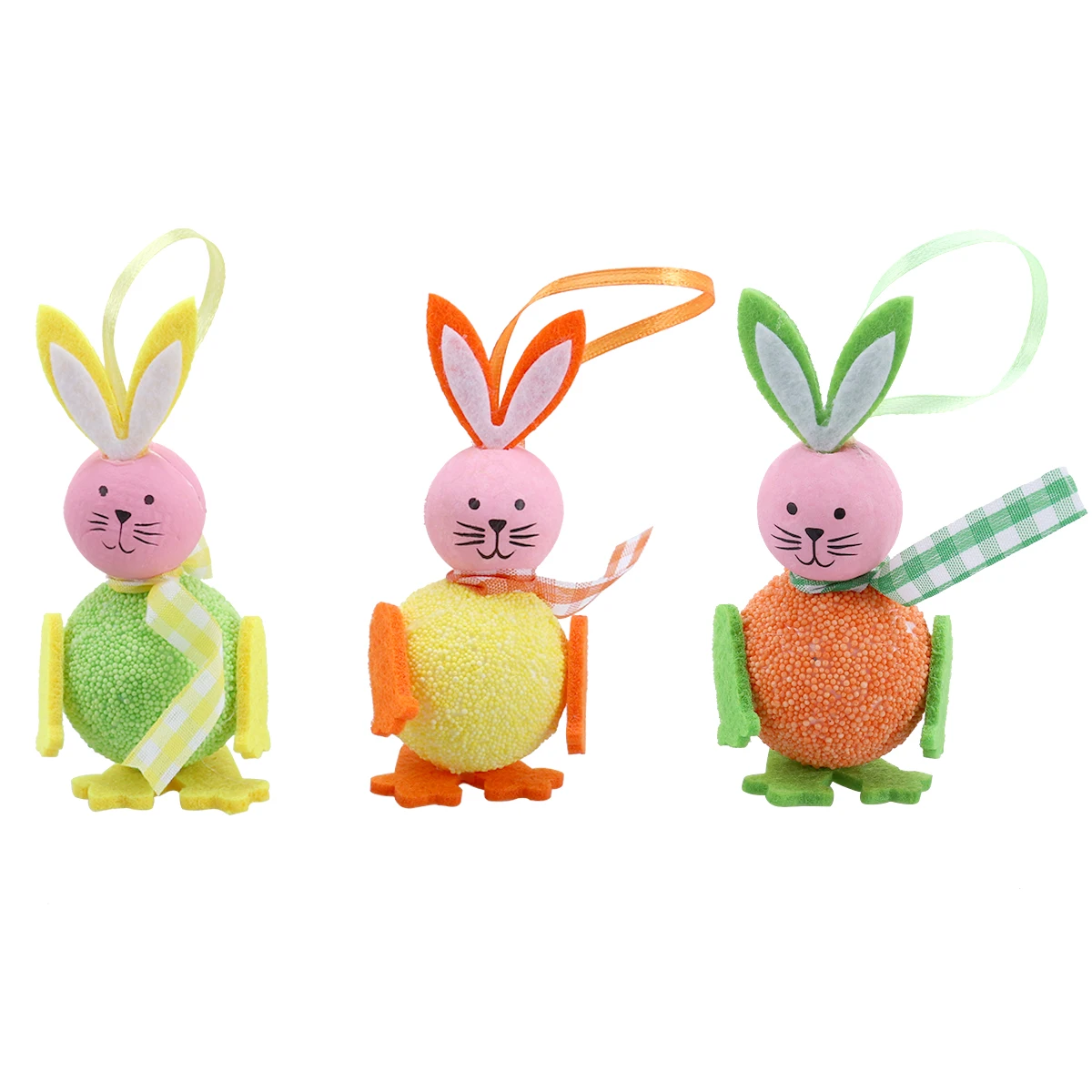 3 PCS Cute Foam Rabbit Easter Hanging Decoration Ornaments Pendants