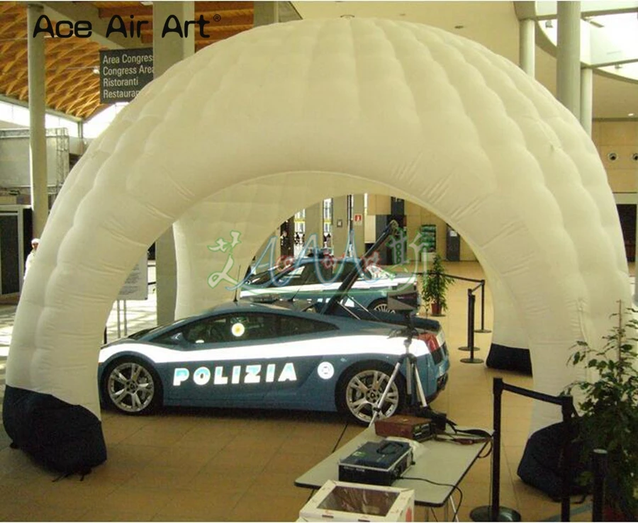 

Giant 9m white igloo inflatable dome marquee without doors,car canopy,pop up spider/beams tent with 4 beams for event shows