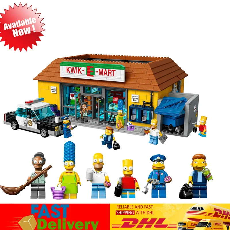 

LEPIN 16004 2232Pcs The Simpsons KWIK-E-MART Action Model Building Block Bricks Educational Toys Compatible LegoINGlys 71016