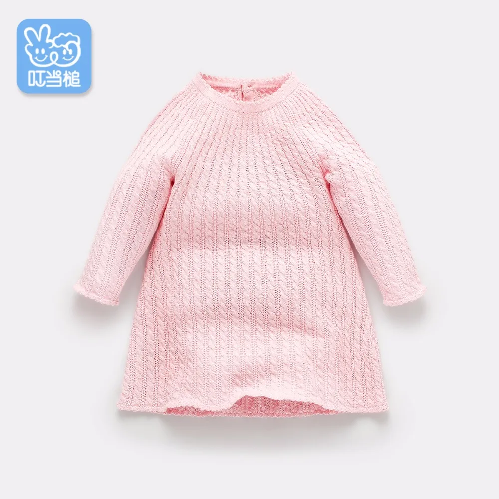 

Dinstry spring and autumn baby dress 0-1 years old children's sweater baby girls one-piece dress