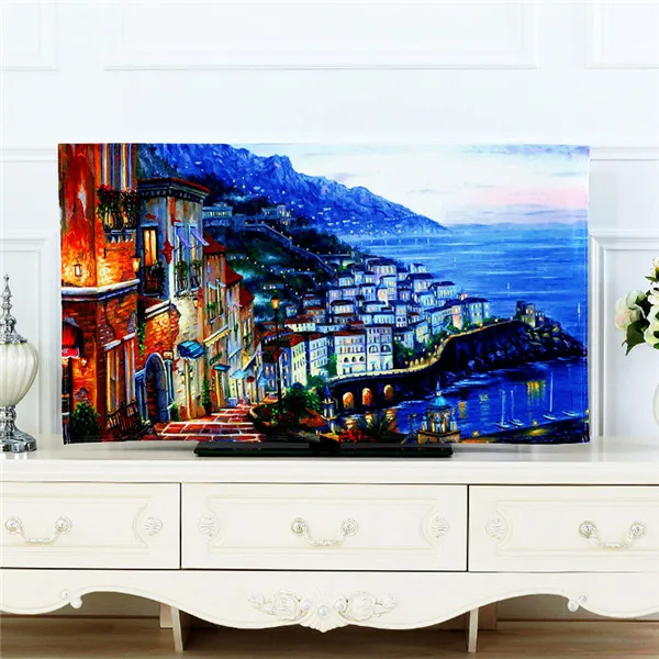 TV Covers 32'' 65''inch Cute Print dust proof Lace TV Cover Decorative Hood Curtain Decor 20