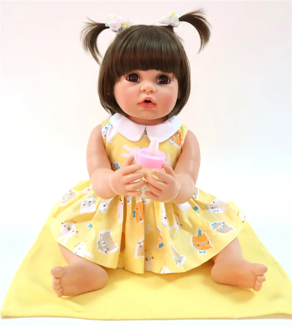 Кролик с 22 дюймовым Reborn Baby Doll силиконовая кукла для всего тела 55 см Реалистичная