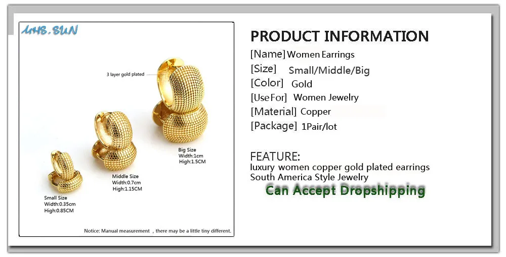 MHS. SUN, Новое поступление, золотые женские серьги-кольца, южноамериканский стиль, круглые серьги для девушек, вечерние, свадебные ювелирные изделия, 1 пара