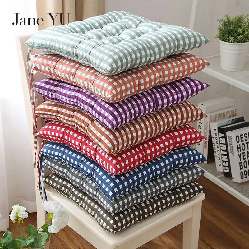 

JaneYU Plaid sanding cushion office seat cushion winter thick cushion