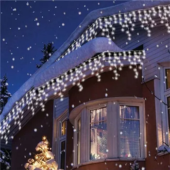 Christmas Garland LED Curtain Icicle String Light 220V 5m 96Leds Indoor Drop LED Party Garden Stage Outdoor Decorative Light 3w 30 led strobe rgb light christmas tree style decorative string light 220v 2 round pin plug