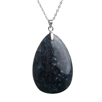 

Namibia Natural Blue Pietersite Gems Stone Water Drop Bead Necklace Crystal Pendant Woman Men Power