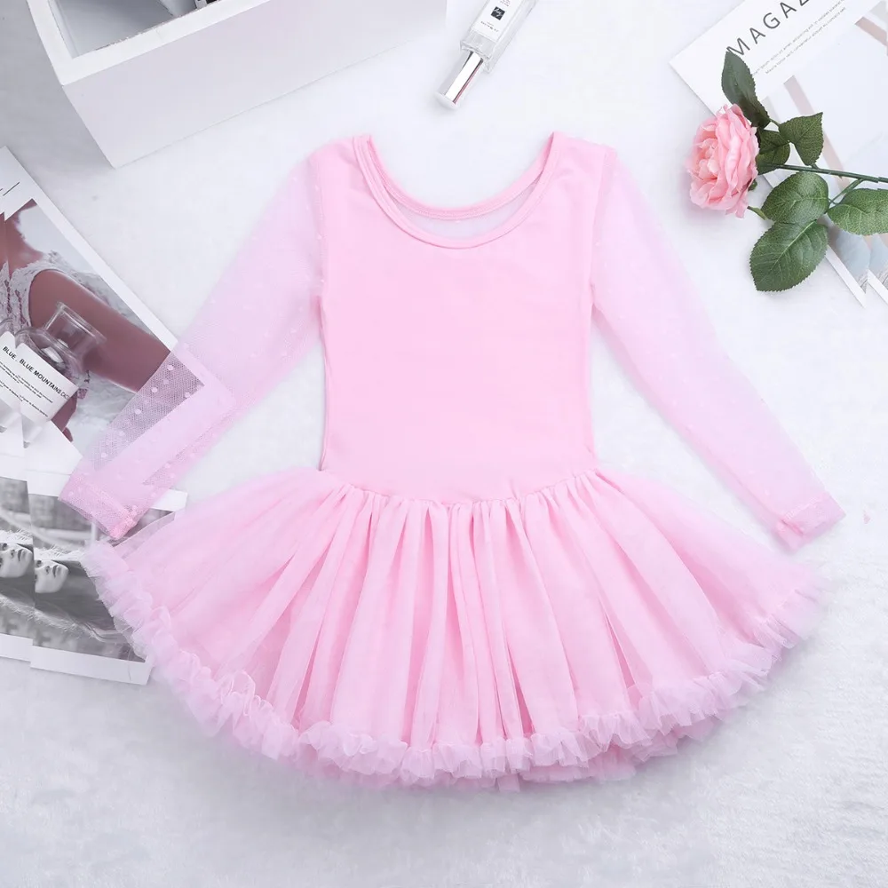 Professional Kids Girls Mesh Ballet Dance Tutu Dress Gymnastics Leotard Skirt Ballerina Costume Modern Lyrical Dancing Dresses