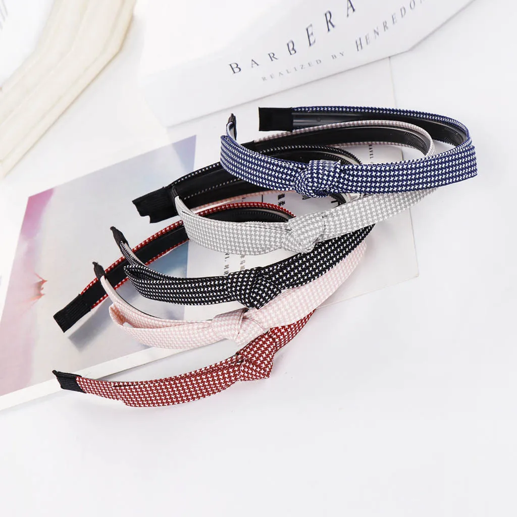 

Fashion Bow-Knot Hairband Women Hair Head Hoop Plaid Sweet Girls Headband Cross Tie Velvet Headwrap Hair Band Hoop 6.17