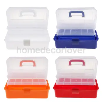 

Multifunctional 3 Tiers Plastic Storage Box Nail Art Craft Jewelry Bead Makeup Medicine Organizer Collection Container Case
