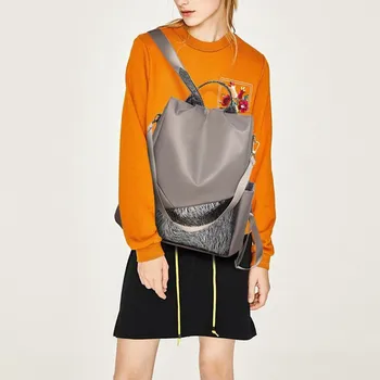 

MUQGEW fashion Simple female backpack pu leather large capacity Sequins Messenger backpacks casual Zipper bags#g30