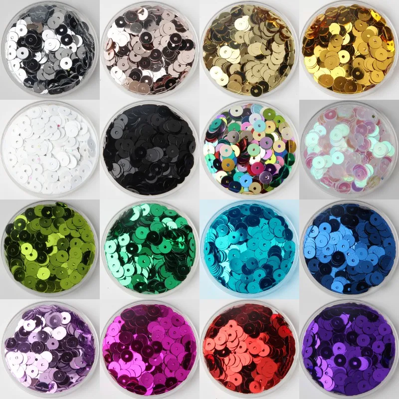 

720Pcs/Pack 6mm Sequin Silver-Based Flat Round Loose Sequins Paillettes Sewing Wedding craft, Women Garments DIY Accessories