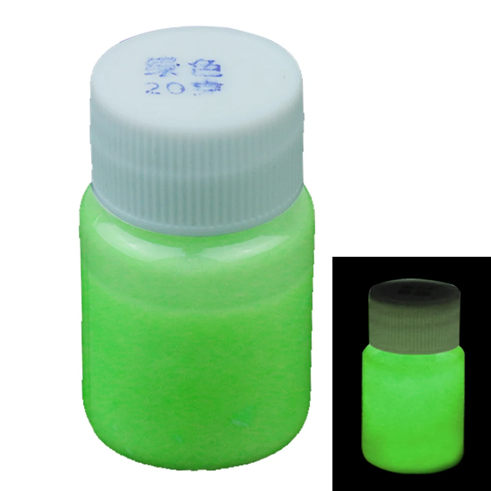 

20g Per Bottle Green Color Luminous Paint Noctilucent Powder Fluorescence DIY Party Creative Glow In Dark Decorations for Home