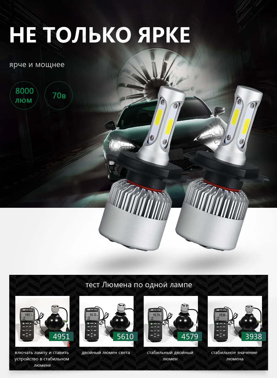 Partol H4 H7 H11 H1 автомобиля светодиодные лампы фар 72 W LED 9005 9006 H3 9012 H13 5202 COB автомобиль туман свет фар 6500 K 12 V 24 V