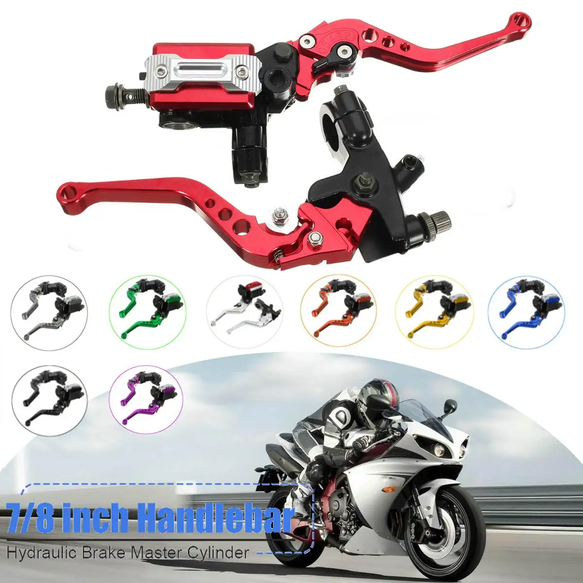 Motorcycle 7/8 CNC Front Brake Hydraulic Clutch Master Cylinder Lever Set Reservoir Motorcycle 7/8 CNC Front Brake Hydraulic Clutch Master Cylinder Lever Set Reservoir