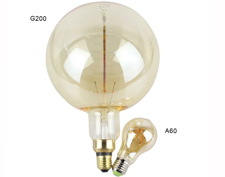 TIANFAN G200 винтажная большая лампа Эдисона E27 220 В 60 Вт Глобус Ретро Античная лампа накаливания винтажная лампа накаливания дизайн Декор Светильник