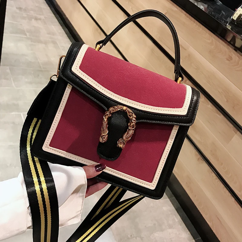 

FEMALEE 2019 Matte PU Leather Square bag Women Patchwork Tote Fashion Female Desinger bag Lock Shoulder Messenger Bags For Woman