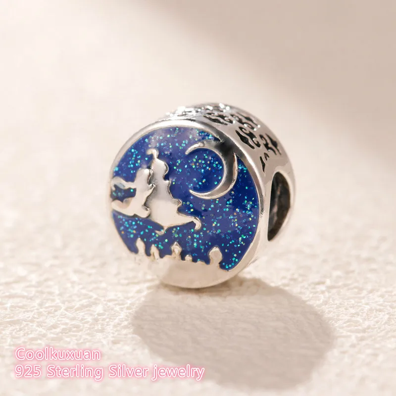 

2019 Mother's Day 100% 925 Sterling Silver Magic Carpet Ride Charn charm Blue Enamel beads Fits Original Pandora bracelets