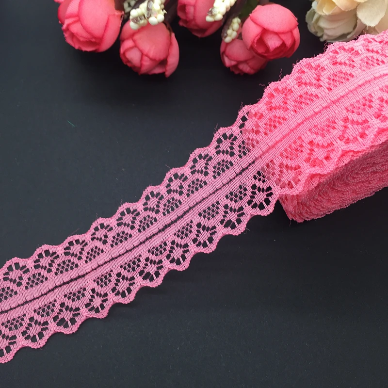 

10yards/lot 30mm Wide Light Red Bilateral Handicrafts Embroidered Net Lace Trim Ribbon Wedding/Birthday/Christmas Decorations